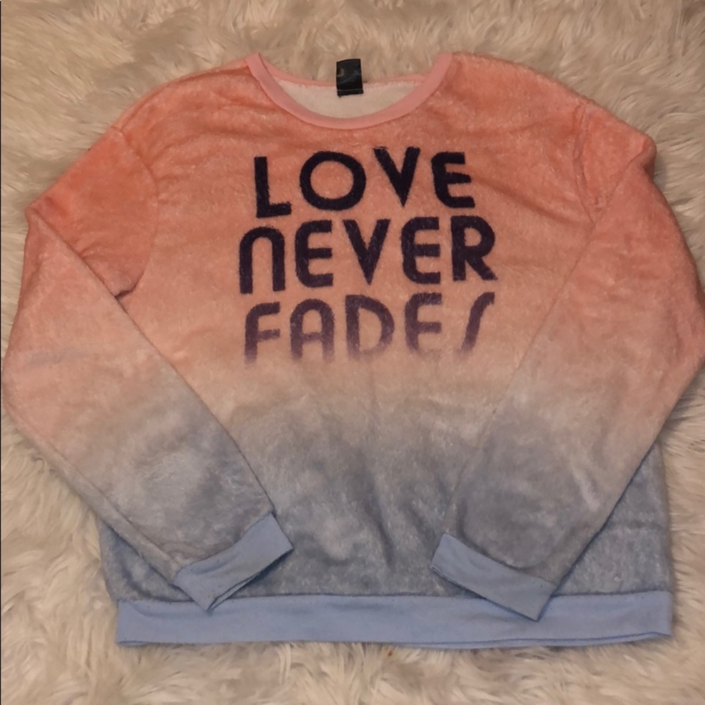 Pink to blue ombré sweatshirt